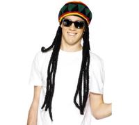 Smiffys Berretto rasta, multi-colore con ricci