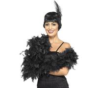 SMIFFYS Boa deluxe, nero, piume, 180cm, 80g