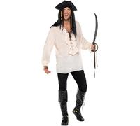 Unisex Adulti Costume Caraibi Pirata Camicia Nuova Romantico Maglia Da Smiffys