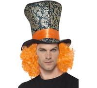 Adulti Unisex Top Cappello Con Capelli Stile Aviatore Matto Alto & da Smiffys