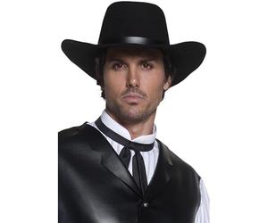 Smiffys Cappello da autentico pistolero del Western, nero tesa larga Halloween