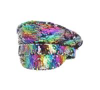 Smiffys Cappello da capitano con paillettes, arcobaleno