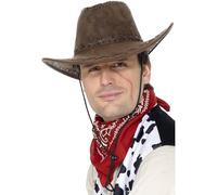SMIFFYS Cappello da cowboy tipo pelle scamosciata, marrone Halloween