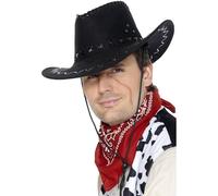 SMIFFYS Cappello da cowboy tipo pelle scamosciata - nero Halloween
