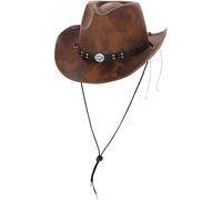 Smiffys Tan Leather Look Western Cowboy Hat