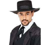 Smiffys Cappello da gangster anni '20 Camden, Nero, Orlo interno in elastico Halloween