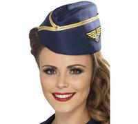 Blu Cappello Air Hostess Cabin Girocollo Donna Costume Addio Al Nubilato