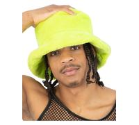 Smiffys Cappello da pescatore in pelliccia verde anni '90, travestimento anni '90, cappelli per travestimento