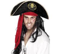 SMIFFYS Cappello da pirata con teschio e ossa incrociate Halloween