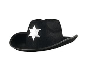 Smiffys Cappello da sceriffo, nero , con distintivo