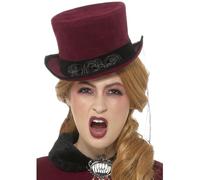 Donna Vittoriano Top Cappello Rosso Direttore Vampiro Halloween Costume Showman