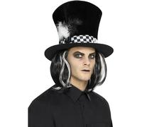 SMIFFYS Cappello tè pomeridiano nell'oscurità, Nero, con capelli Halloween