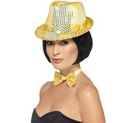 SMIFFYS Cappello Trilby con paillettes, dorato