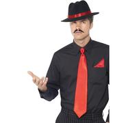 Gangster Cappello + Cravatta Kit Istantaneo Uomo 1920S Costume Vestito Accessori