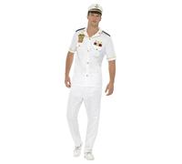 SMIFFYS Costume Capitano, bianco, con top, pantaloni e cappello