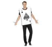 Ace Di Spade Costume Donna Uomo Paese Delle Meraviglie Carte da Gioco Adulti