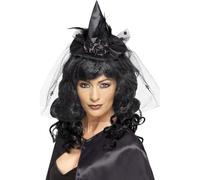Mini Nero Streghe Cappello Halloween Adulti da Donna Ragazza Costume