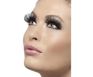 SMIFFYS Ciglia finte anni '60, nere Stile anni 60, Lunghe, contiene colla Halloween