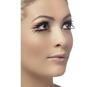 SMIFFYS Ciglia finte, nere, set su e giù, riflessi, contiene colla