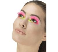 SMIFFYS Ciglia Party anni '80, rosa fluo, contiene colla Halloween