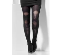 SMIFFYS Collant opaco, Nero, con dettagli di ferite Halloween