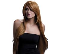Smiffys Collezione Fever Parrucca Amber, ramato, lunga, liscia con frangetta sfilzata, 71cm / 28in Halloween