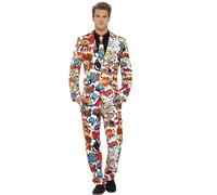 Smiffys Comic Strip Suit, Red & White (Size XL)