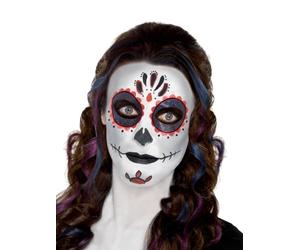 Smiffys Completo per Make Up Day of the Dead, comprende Colori per il Viso, Tatuaggio F
