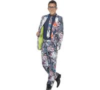 Smiffys Completo Zombie, Multicolore, con giacca, pantaloni e cravatta Halloween, Carnevale