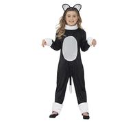 Bambino Cool Cat Kitty Costume Ragazze Deluxe Abito Halloween Libro Giorno