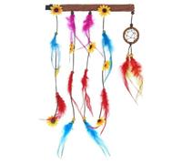 Smiffys Copricapo hippie acchiappasogni con piume e fiori, anni '60, cappello