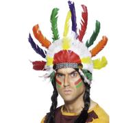 Smiffy's Copricapo ispirato ai nativi americani – Toro Seduto, multicolor – Donna Uomo – Halloween