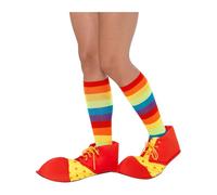 Smiffys Copriscarpe a pallini da pagliaccio, Rosso e giallo Halloween