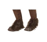 Smiffys Copriscarpe a zoccolo da bestia/demone Krampus, marrone, in lattice, con pelliccia