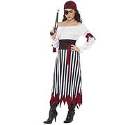 Smiffys Pirate Lady Costume, Black & White (Size L)