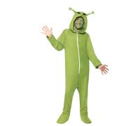 SMIFFYS Costume Alieno, Verde, comprende Tuta Intera con Cappuccio Halloween