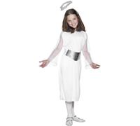 SMIFFYS Costume angelo, Bianco, con abito, cintura e aureola Halloween
