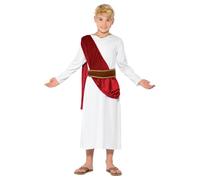 Smiffys Costume Antico Romano, bianco, con Veste, Cinta e Copricapo