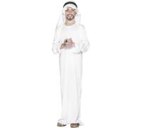 SMIFFYS Costume arabo, Bianco, con veste e copricapo