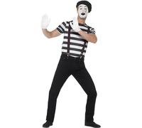 SMIFFYS Costume Artista mimo da uomo M - Dimensione 38"-40"
