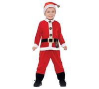 SMIFFYS Costume Babbo Natale per neonato, Rosso e bianco, con tuta e cappello Halloween