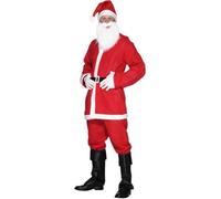 SMIFFYS Costume Babbo Natale, Rosso, con giacca, pantaloni, barba, cappello e cintura