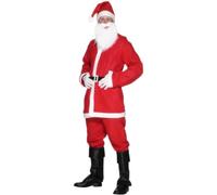 SMIFFYS Costume Babbo Natale, Rosso, con giacca, pantaloni, barba, cappello e cintura Halloween, Carnevale