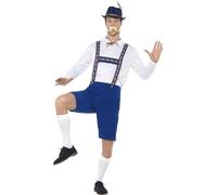 SMIFFYS Costume bavarese, Blu, con camicia e Lederhosen Halloween
