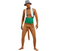 SMIFFYS Costume Big Willy uomo, con tuta intera, cappello, sciarpa e borsa Halloween