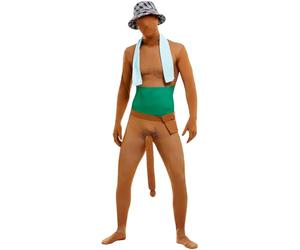 SMIFFYS Costume Big Willy uomo, con tuta intera, cappello, sciarpa e borsa Halloween
