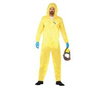 Smiffys Costume Breaking Bad, Giallo, con tuta Hazmat, maschera, guanti e pizzetto Halloween