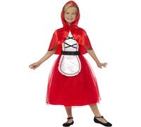 SMIFFYS Costume Cappuccetto Rosso deluxe, rosso, con vestito e cappuccio Halloween
