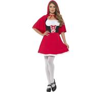 SMIFFYS Costume Cappuccetto Rosso, rosso, con vestito corto e mantella