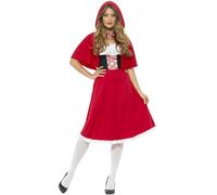 SMIFFYS Costume Cappuccetto Rosso, rosso, con vestito lungo e mantella Halloween